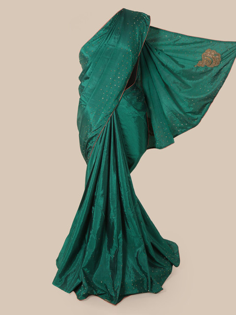 

Pothys Green Solid Art Silk Saree