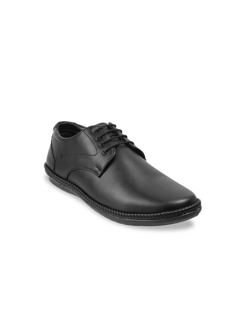 

WALKWAY Men Black Solid Formal Derbys