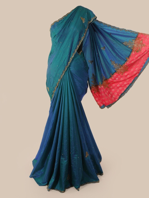 

Pothys Blue Embellished Art Silk Saree