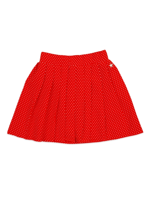 

Tiny Girl Girls Red & White Printed A-Line Skirt