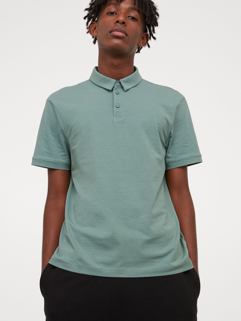 

H&M Men Green Organic Cotton Slim Fit Polo Shirt