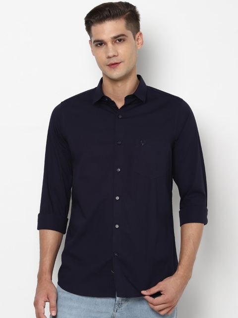 

Allen Solly Men Navy Blue Slim Fit Solid Casual Shirt
