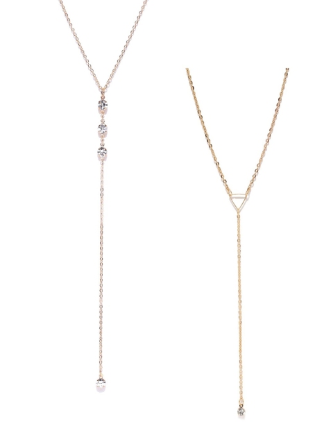 

OOMPH Set of 2 Gold-Toned Lariat Necklaces