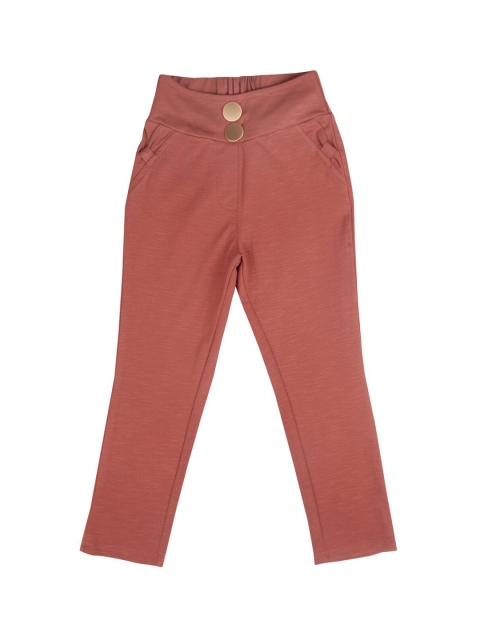

Tiny Girl Girls Rust Brown Solid Skinny-Fit Treggings