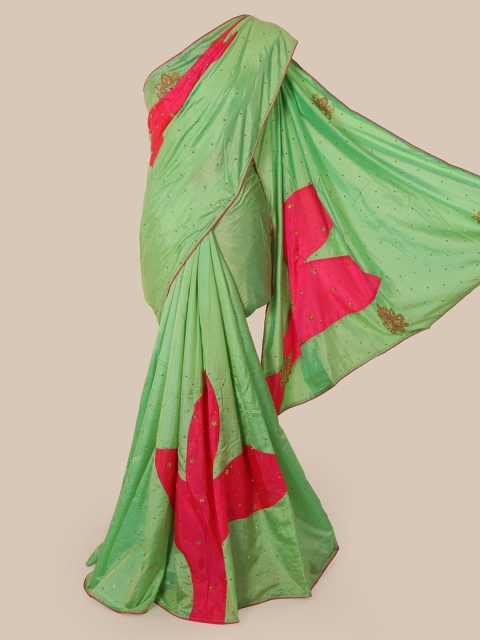 

Pothys Green & Pink Art Silk Embellished Saree
