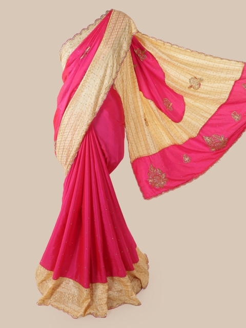 

Pothys Pink Embellished Art Silk Saree