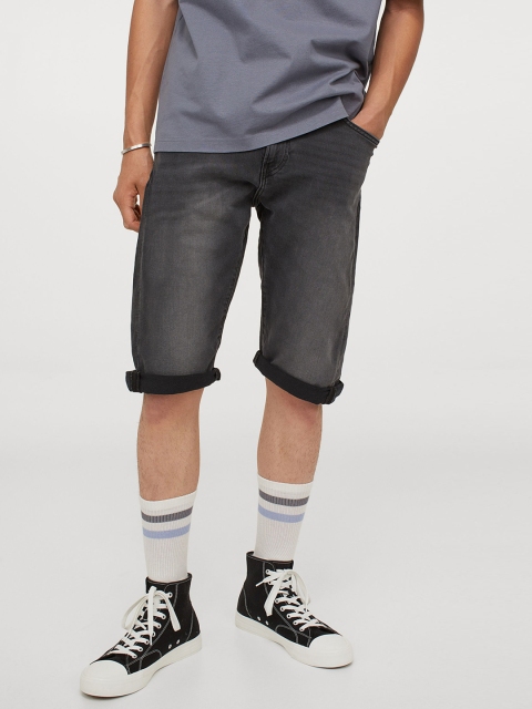 

H&M Men Black Solid Hybrid Relaxed Jogger Shorts