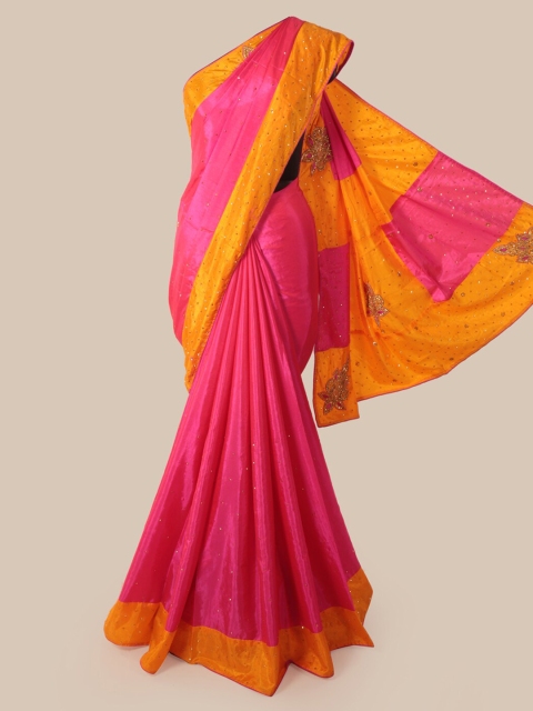 

Pothys Pink Embellished Art Silk Saree