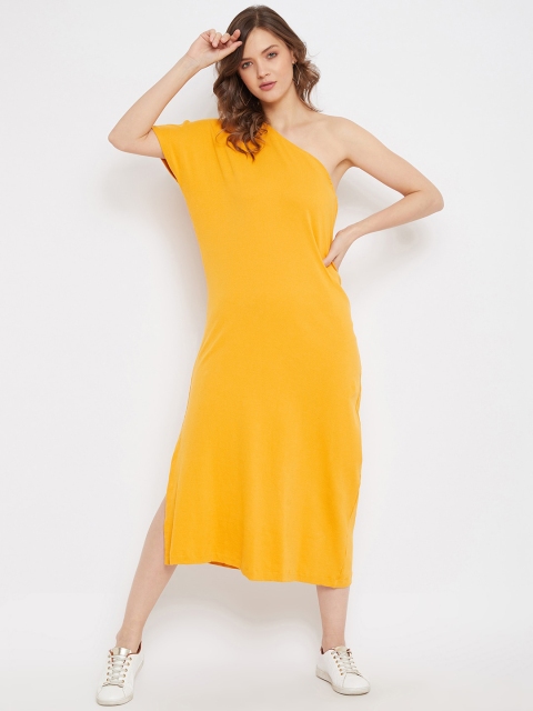 

THE SILHOUETTE STORE Mustard A-Line Midi Dress