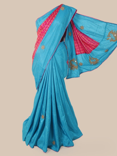 

Pothys Blue Checked Saree