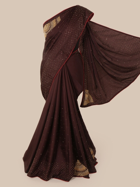 

Pothys Brown Embellished Art Silk Saree