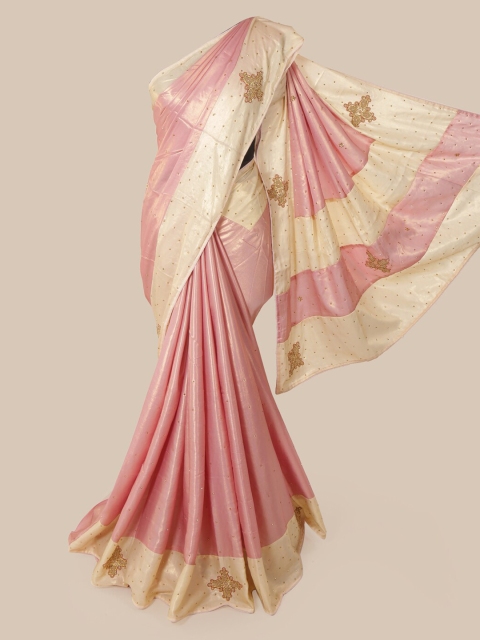 

Pothys Pink & Cream-Coloured Art Silk Embellished Saree