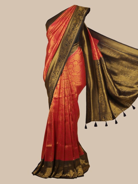 

Pothys Pink & Gold-Toned Art Silk Woven Design Saree