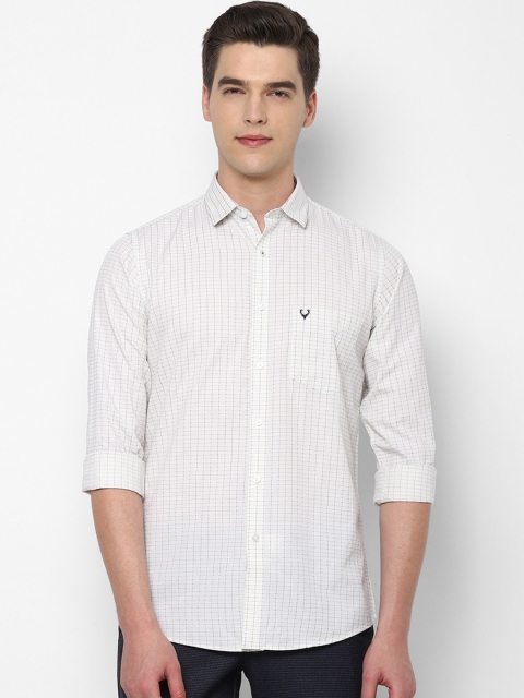 

Allen Solly Men White & Blue Slim Fit Checked Cotton Casual Shirt