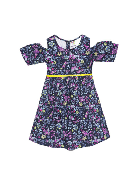 

ZION Navy Blue Floral Dress