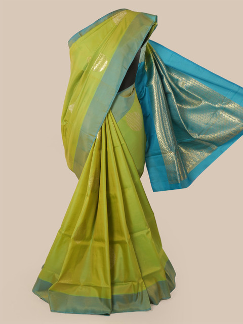 

Pothys Green & Blue Pure Silk Woven Design Kanjeevaram Saree