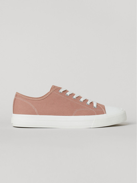 

H&M Men Pink Solid Canvas Trainers