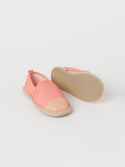 

H&M Girls Pink & Gold Glitter-Detail Espadrilles