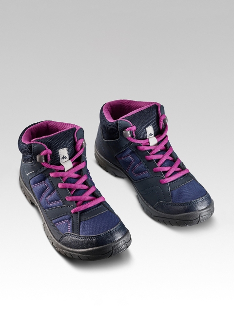 

Quechua By Decathlon Girls Blue PU Mid-Top Hiking Boots MH100