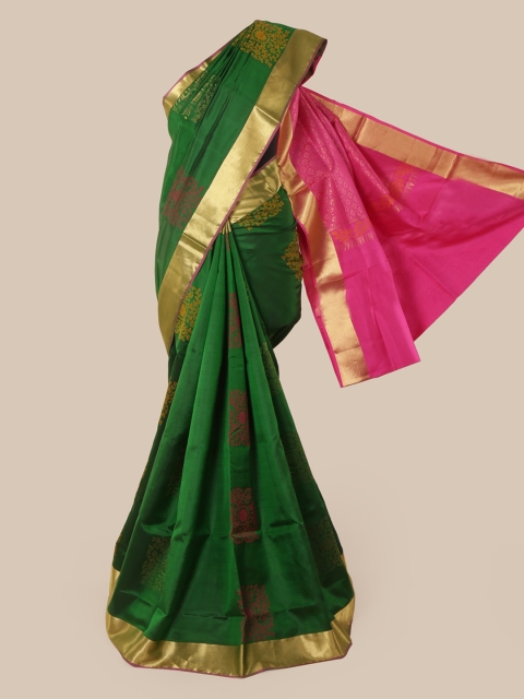 

Pothys Green Pure Silk Woven Design Kanjeevaram Saree