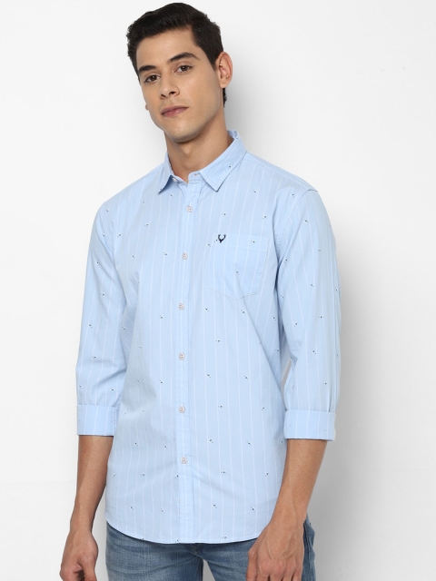 

Solly Jeans Co. Men Blue & White Regular Fit Striped Casual Shirt