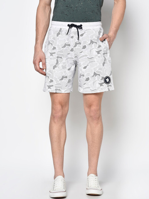 

Octave Men White Printed Regular Fit Regular Shorts