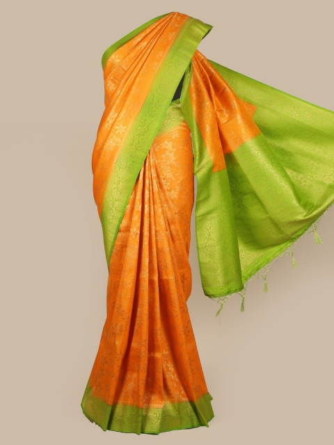 

Pothys Orange Woven Design Art Silk Saree