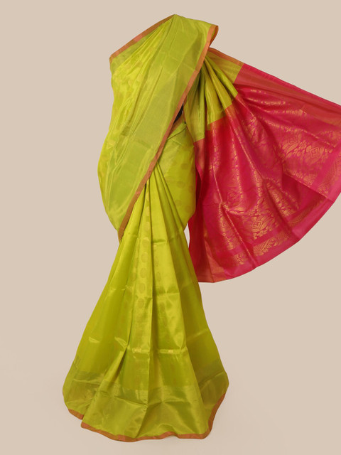 

Pothys Green Pure Silk Woven Design Kanjeevaram Saree