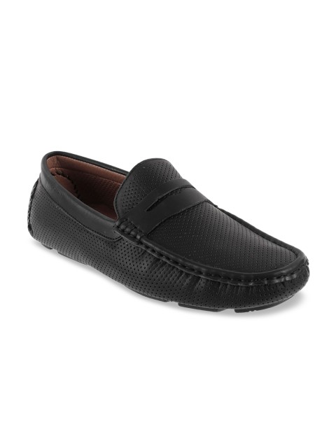 

WALKWAY Men Black Perforations Loafers