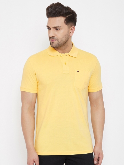

98 Degree North Men Yellow Polo Collar T-shirt