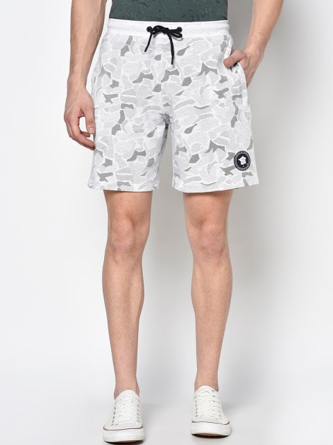 

Octave Men White Printed Regular Fit Regular Shorts