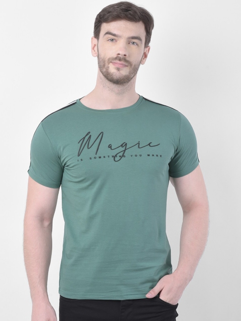 

Rex Straut Jeans Men Green Typography Printed Slim Fit T-shirt