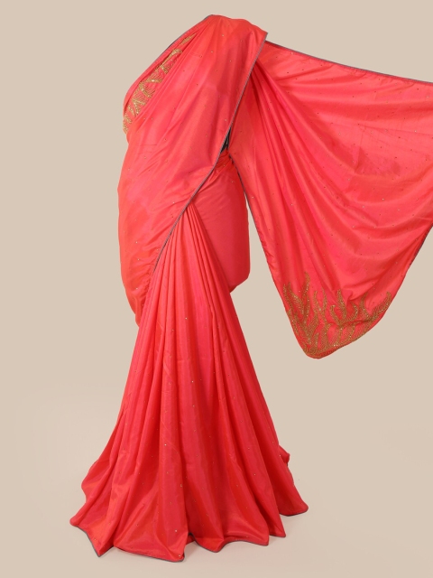 

Pothys Pink Embellished Art Silk Saree