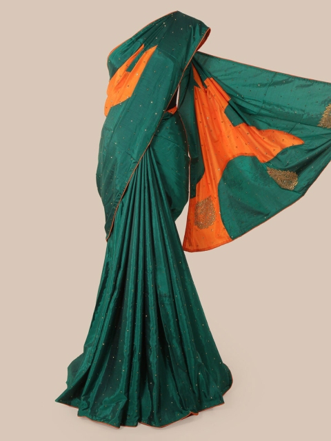 

Pothys Green Embellished Art Silk Saree