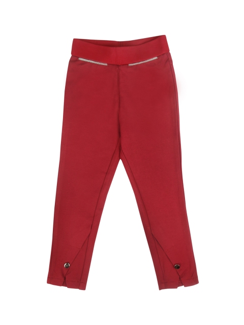 

Tiny Girl Girls Red Solid Skinny-Fit Treggings
