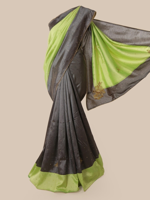 

Pothys Grey & Green Art Silk Embellished Saree