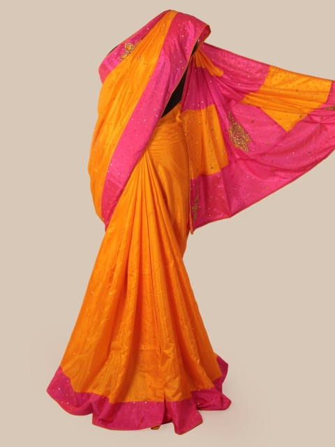 

Pothys Yellow & Pink Art Silk Embellished Saree
