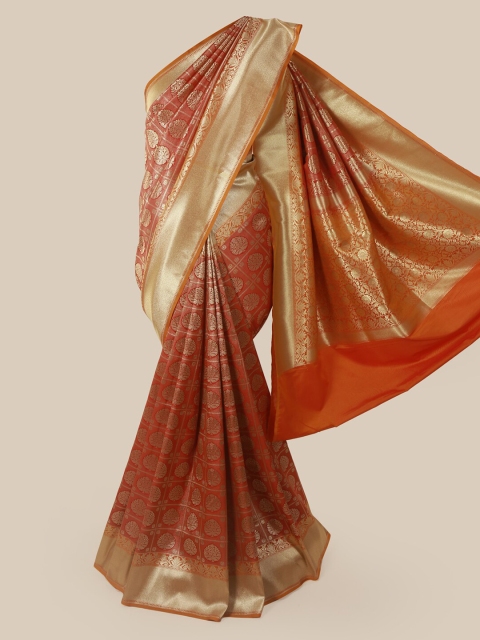 Pothys Orange Pure Silk Woven Design Banarasi Saree
