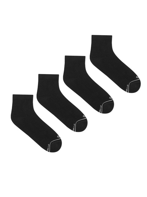 

Dynamocks Men Pack Of 4 Black Solid Ankle-Length Socks