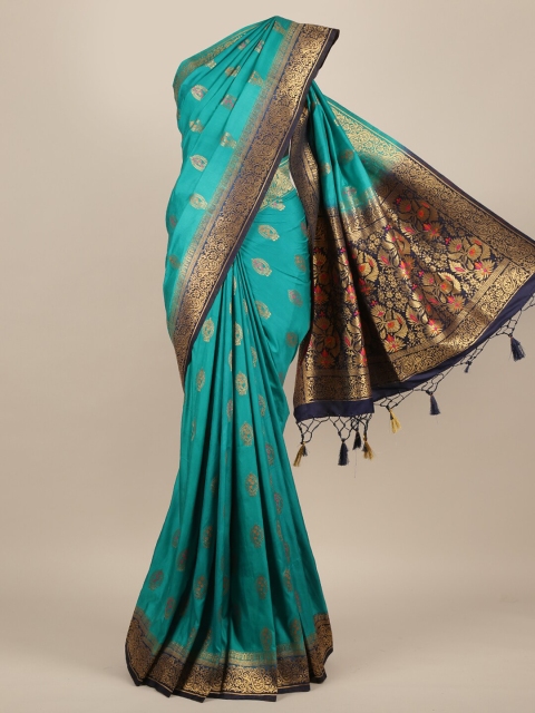 

Pothys Blue Woven Design Jute Silk Saree