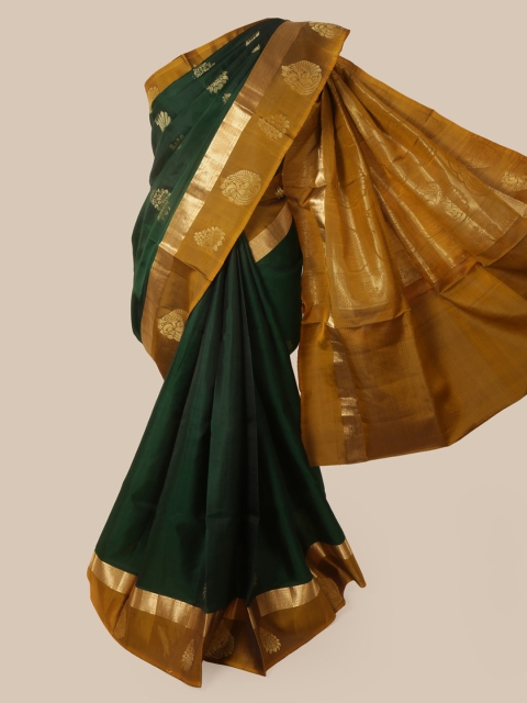 

Pothys Green & Mustard Pure Silk Woven Design Kanjeevaram Saree