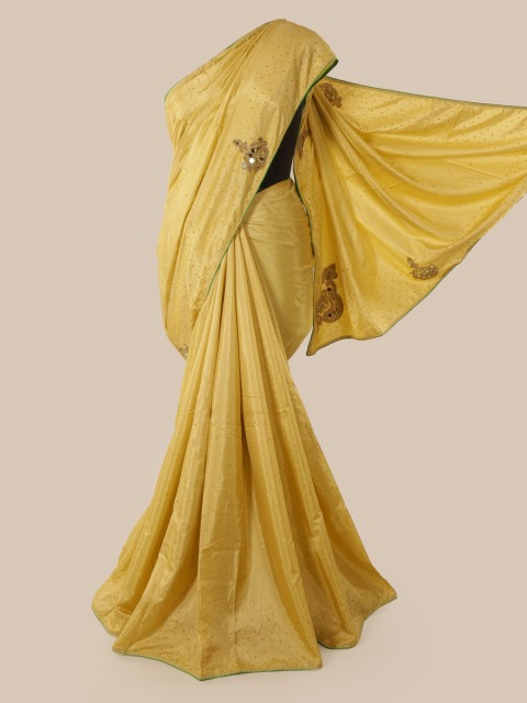 

Pothys Cream-Coloured Embellished Art Silk Saree