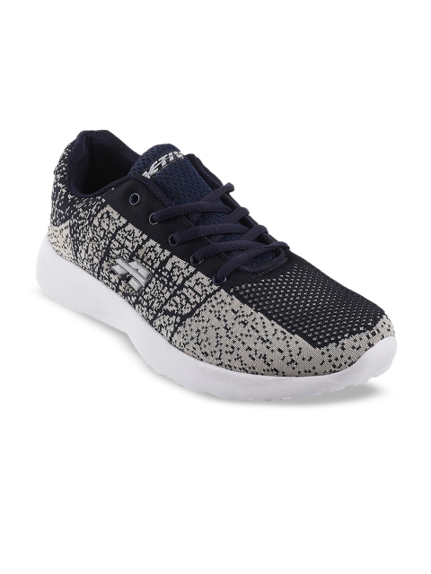 

WALKWAY Men Grey & Black Woven Design Sneakers