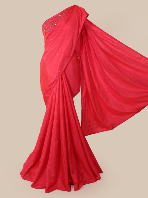 

Pothys Pink Embellished Art Silk Saree