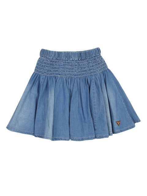 

Tiny Girl Girls Blue Washed Organic Cotton Flared Mini Denim Skirt