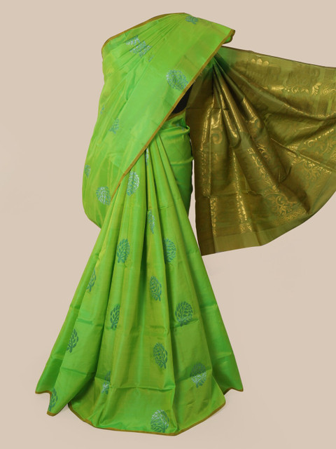 

Pothys Green Pure Silk Woven Design Kanjeevaram Saree
