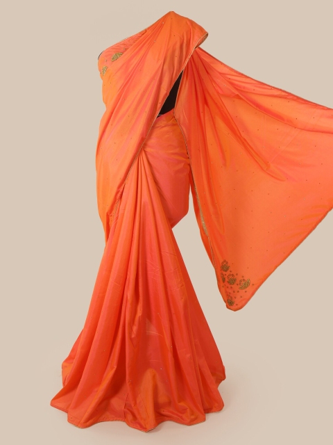 

Pothys Peach-Coloured Embellished Art Silk Saree