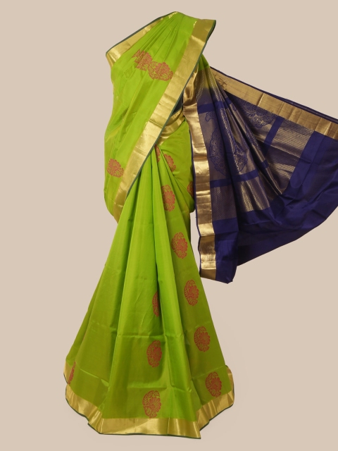 

Pothys Green Pure Silk Woven Design Kanjeevaram Saree