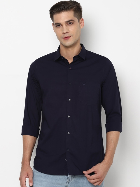 

Allen Solly Men Navy Blue Slim Fit Solid Casual Shirt