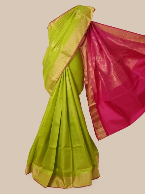 

Pothys Green & Pink Pure Silk Woven Design Kanjeevaram Saree